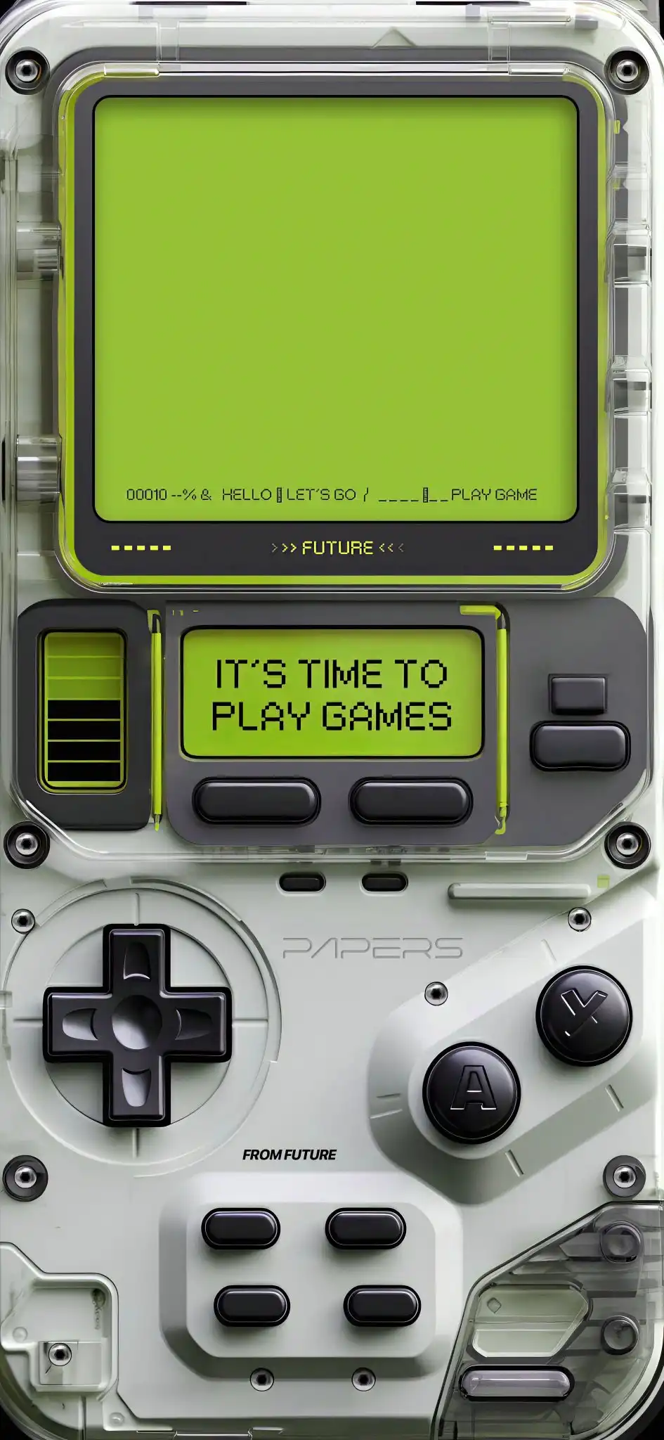 Retro Futuristic Gameboy Neon Glow 4K