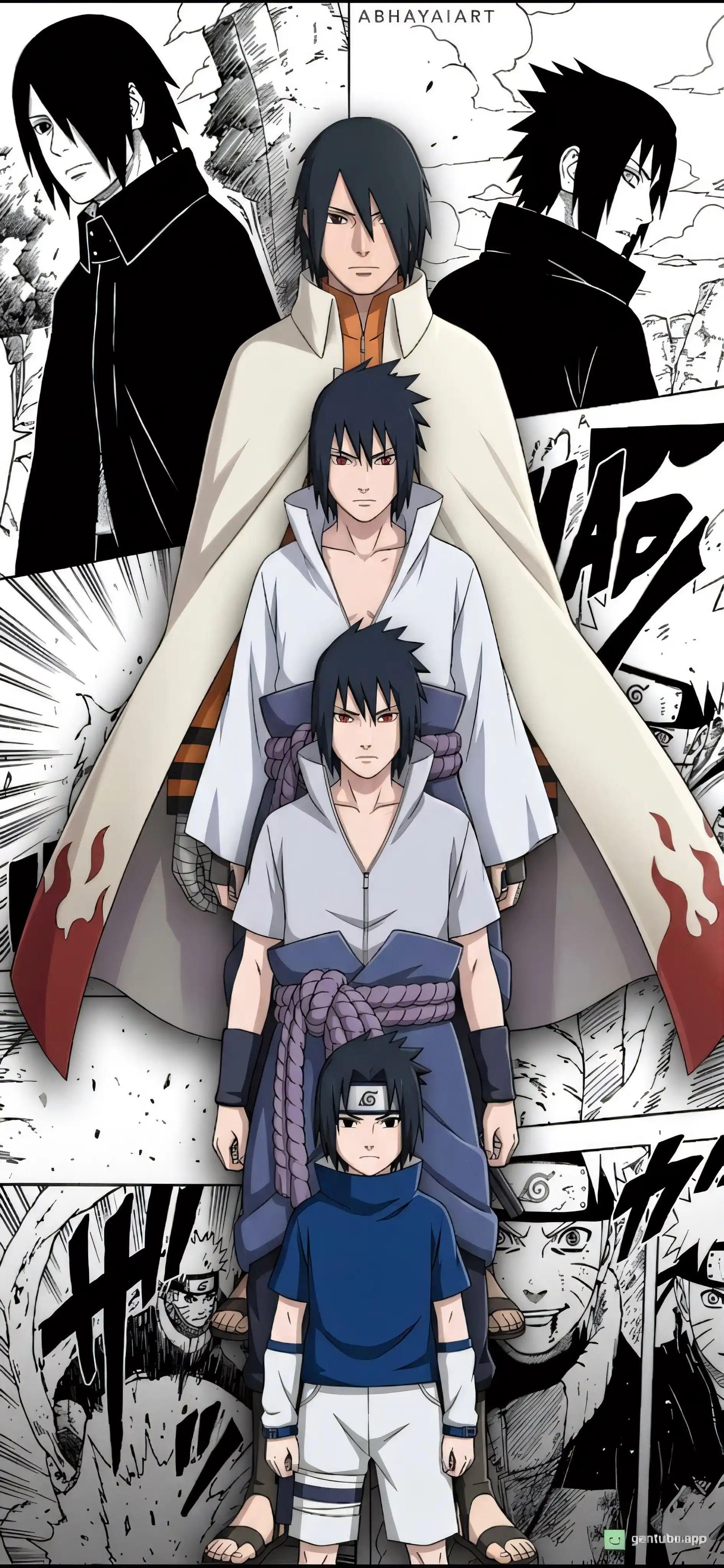 Sasuke Uchiha Life Stages Anime Collage HD