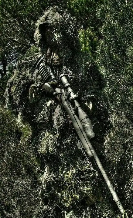 Sniper Ghillie Suit Forest Camo Rifle 4K