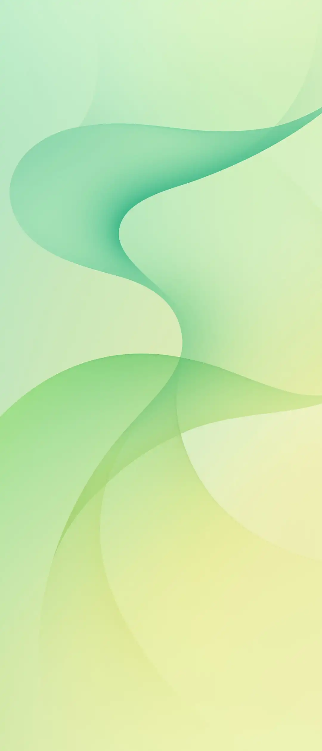 Soft Green Yellow Curved Abstract