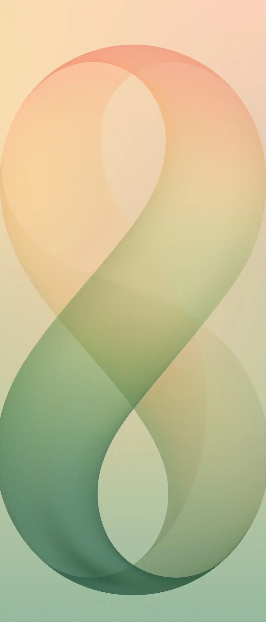 Soft Peach Green Infinity Loop Abstract
