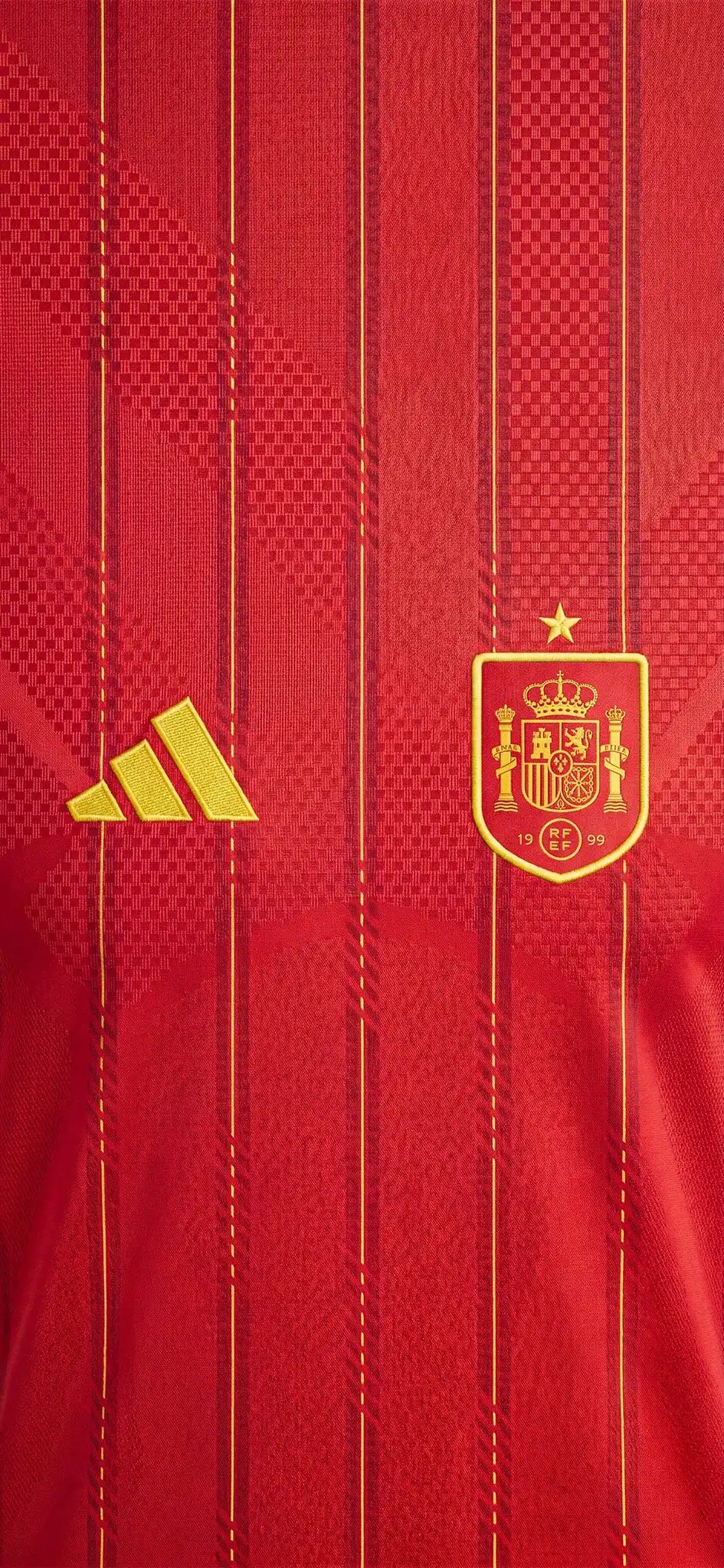 Spain National Team Red Jersey Close-Up
