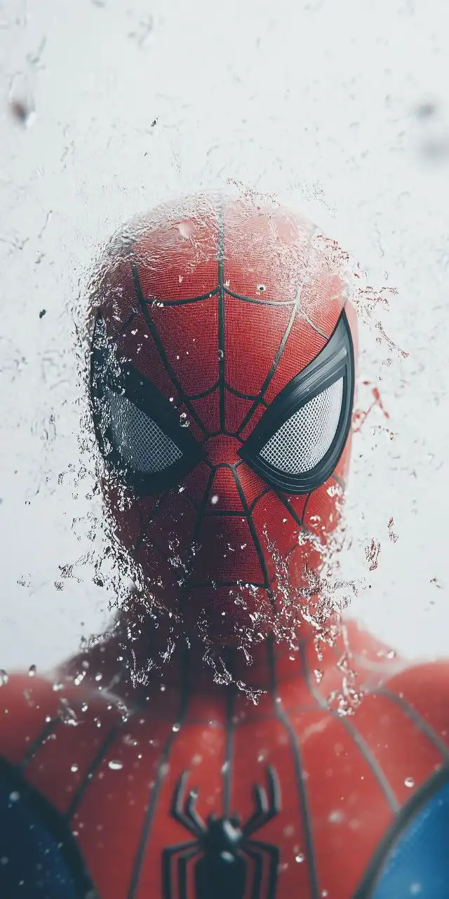 Spider Man Rainy Mask Close Up Hero 4K