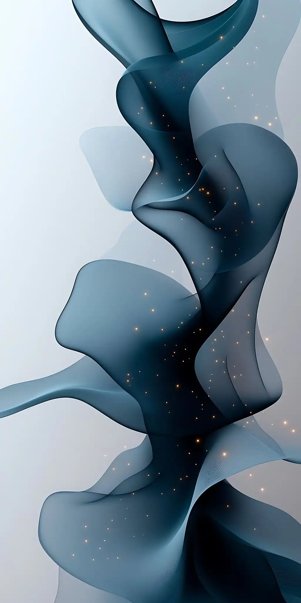 Teal Blue Smoke Ribbon Glow 4K