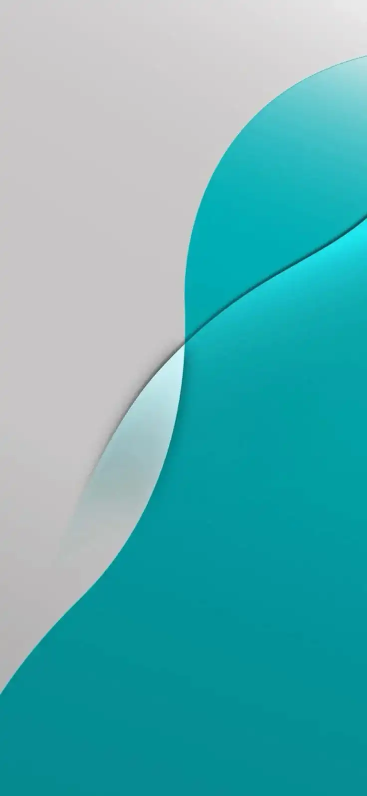 Teal Curved Abstract Minimal