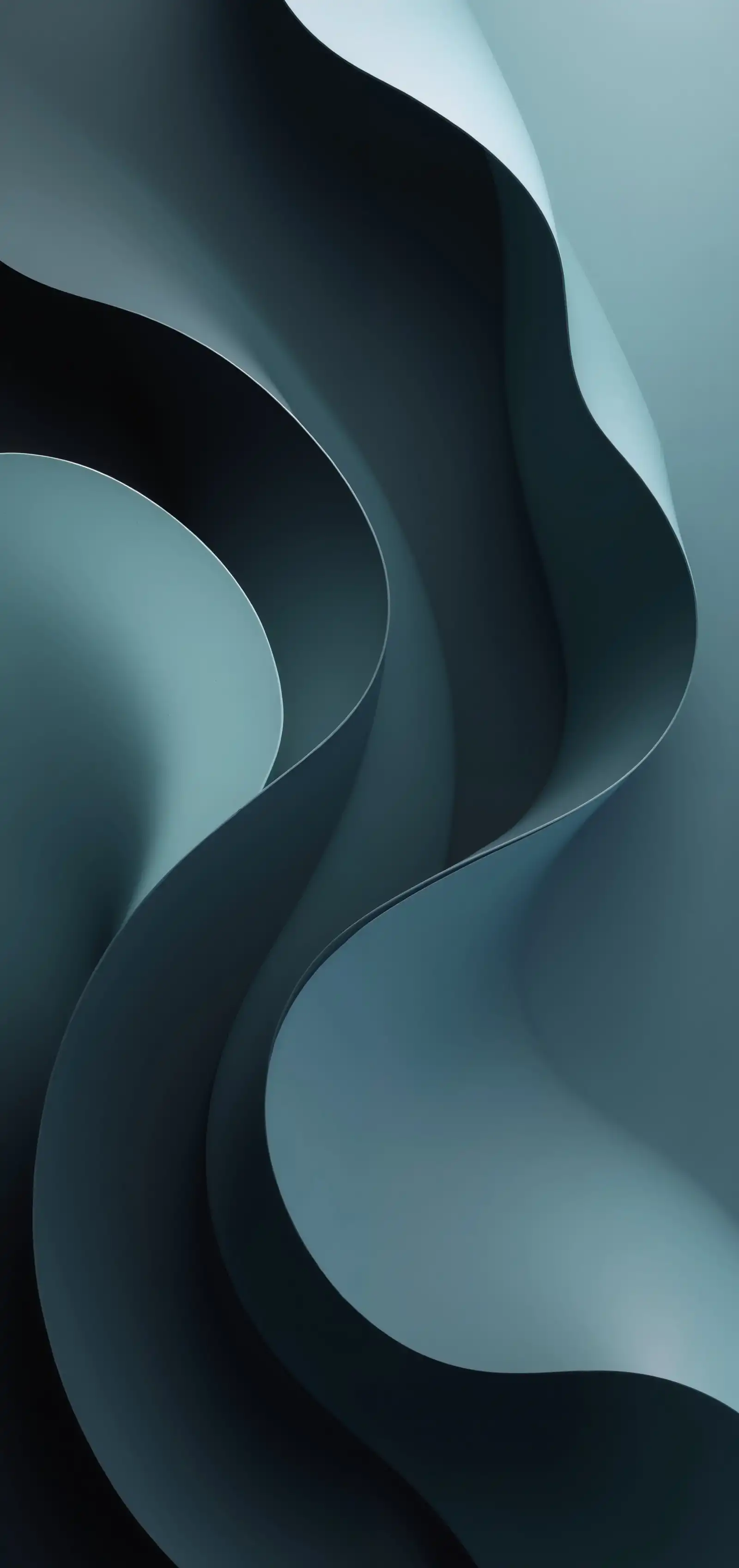 Teal Midnight Fluid Organic Waves 4K