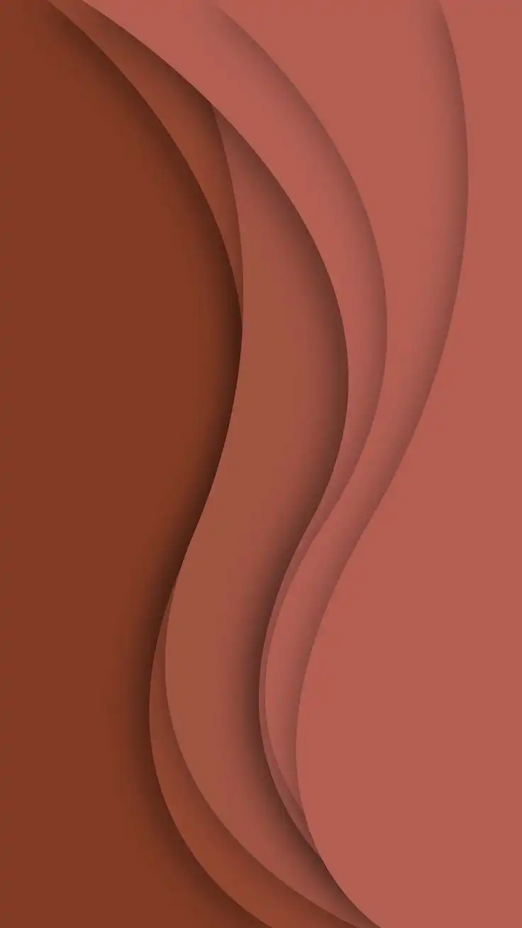Terracotta Brown Layered Curved Waves
