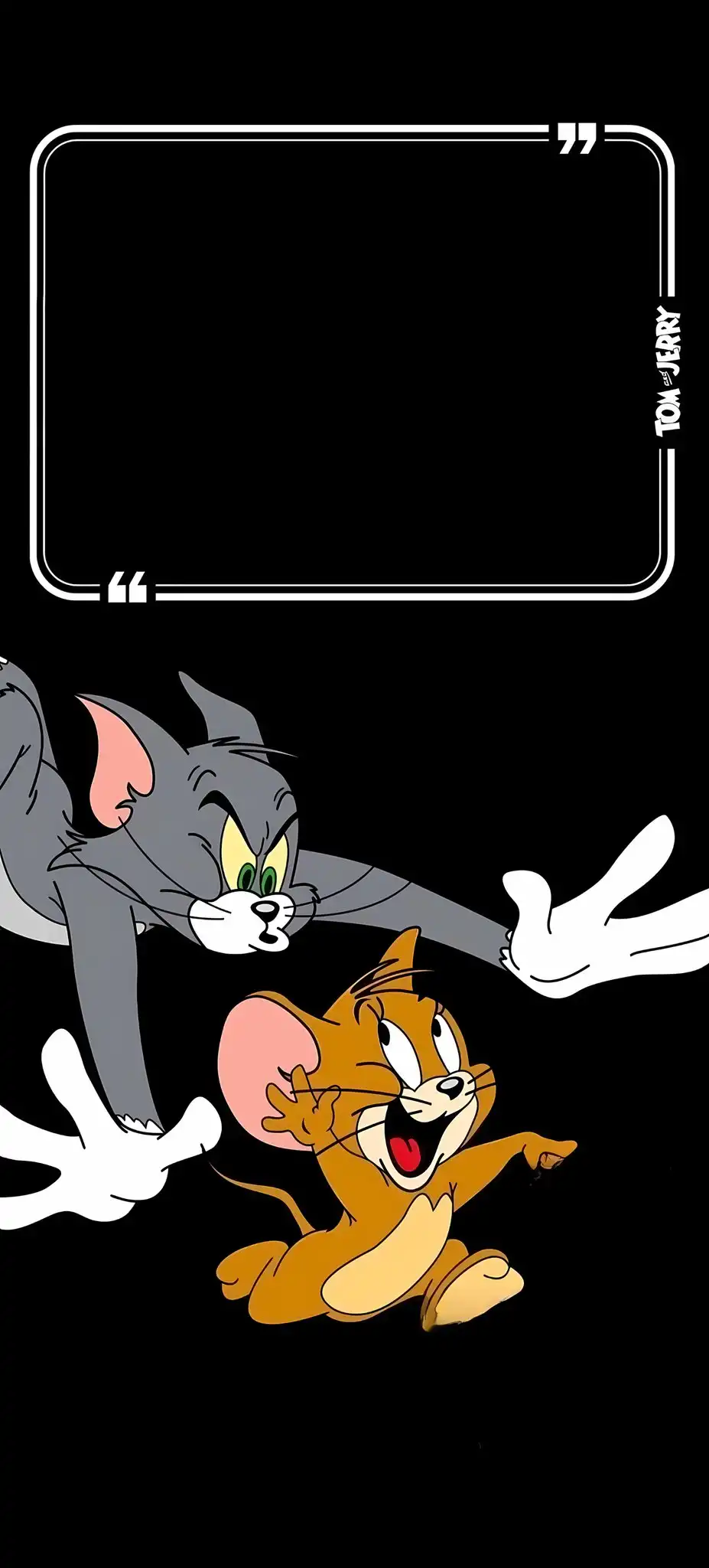 Tom & Jerry Quote Frame Chase Black 4K