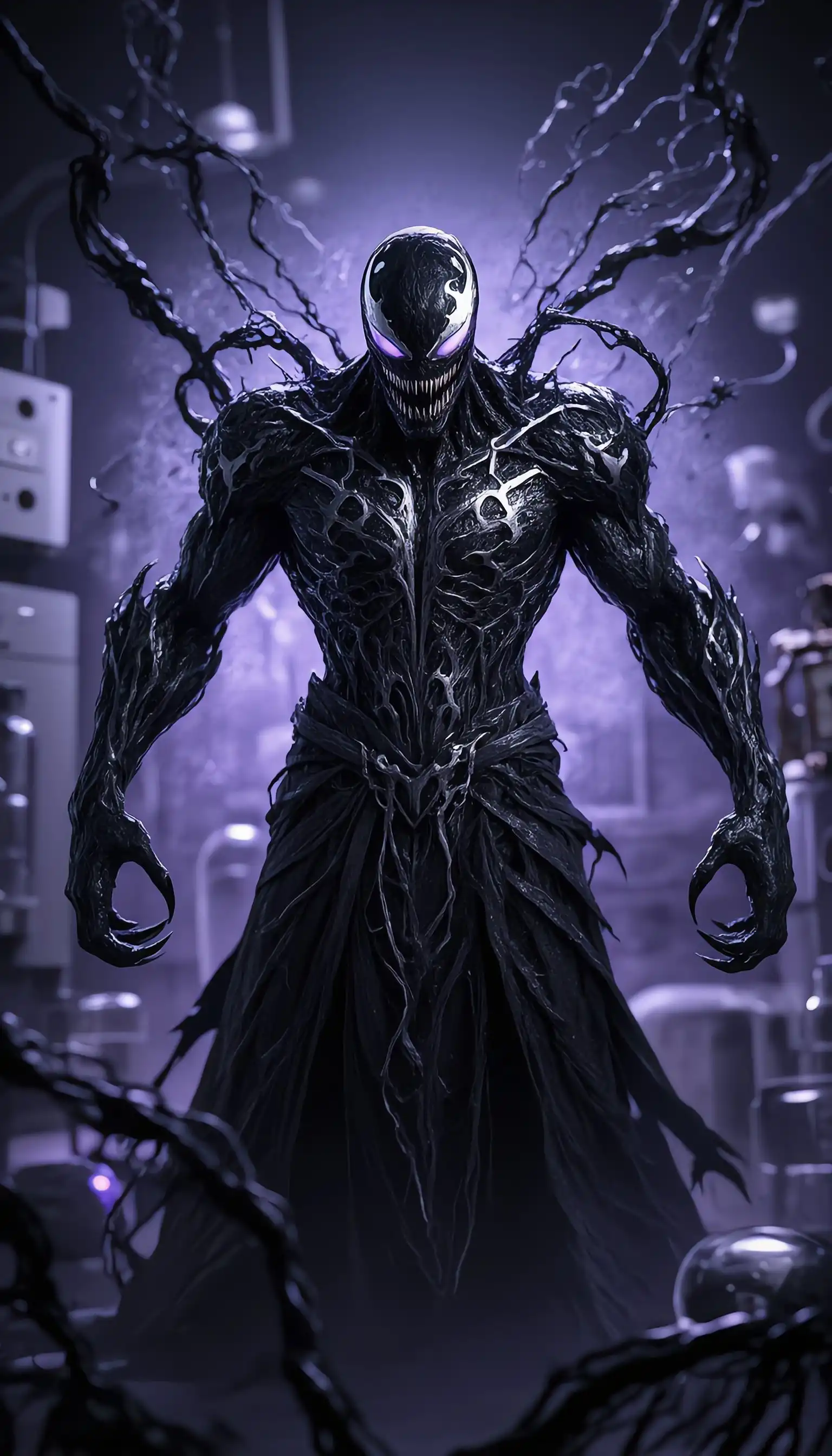 Venom Symbiote Purple Glow Dark Lab 4K