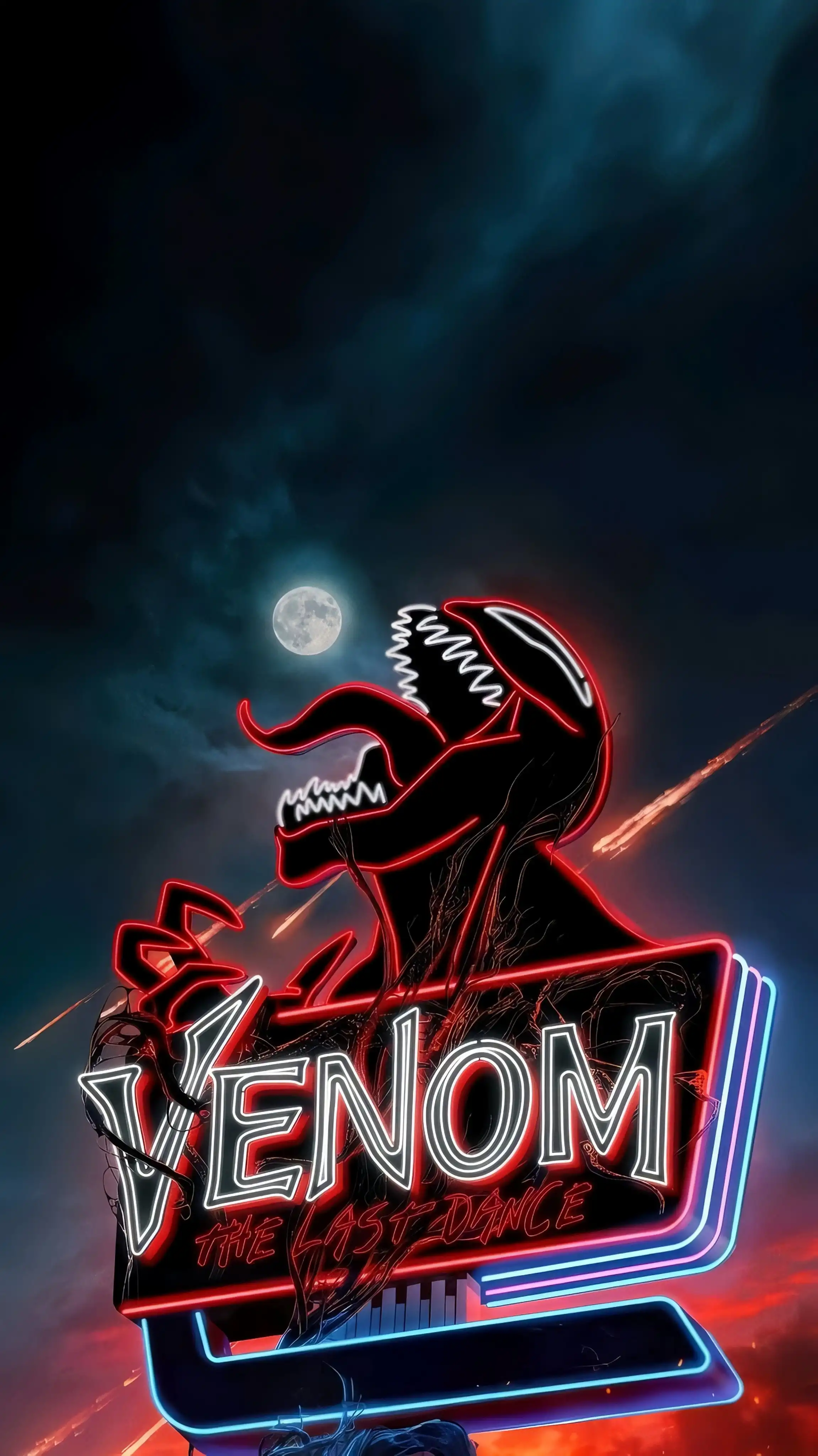 Venom The Last Dance Neon Sign Red Blue 4K