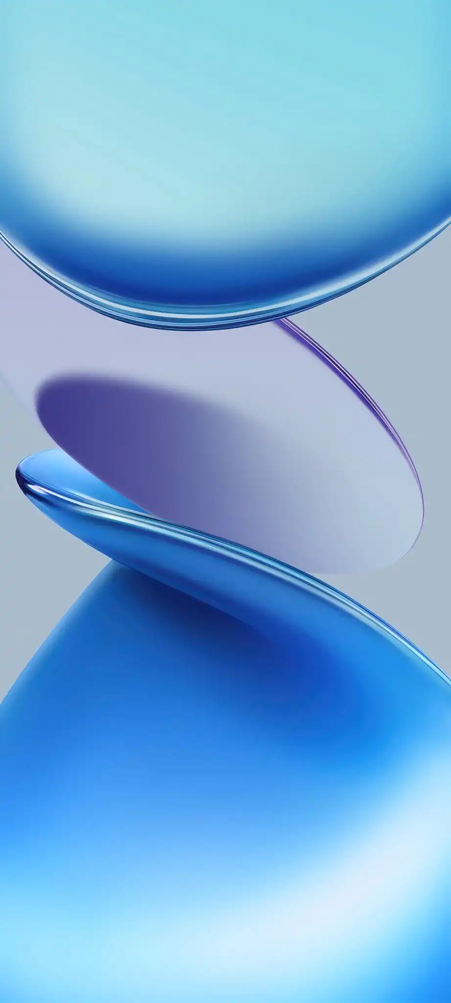 Vibrant Blue Cyan Fluid Glass Curve