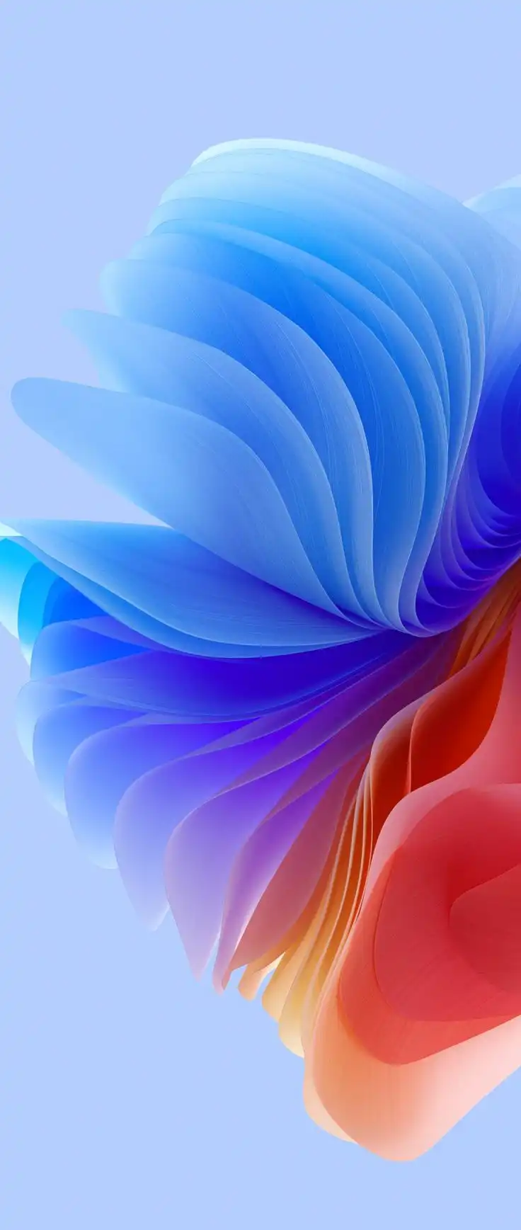Vibrant Blue Purple Orange Fluid Wave Layers 4K