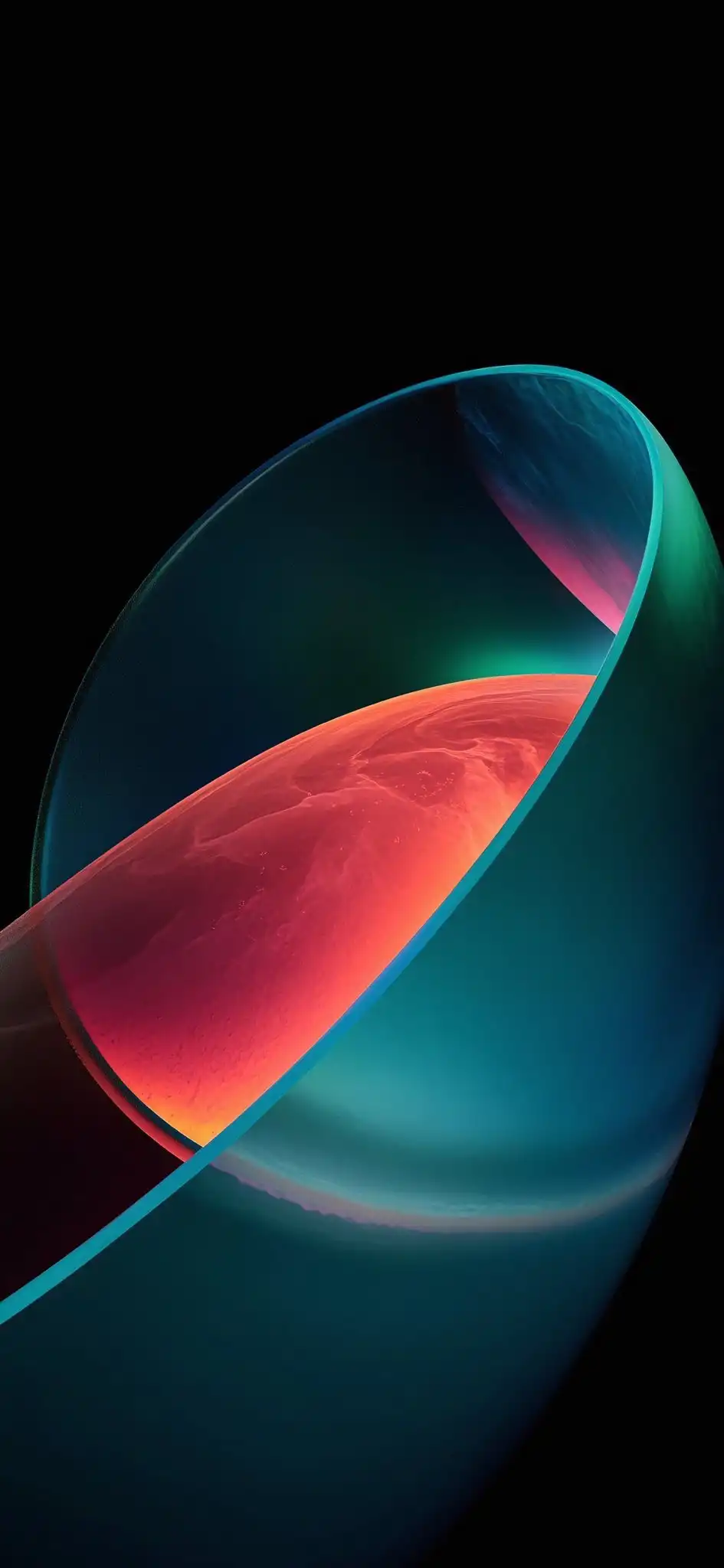 Vibrant Blue Red Neon Fluid Ring