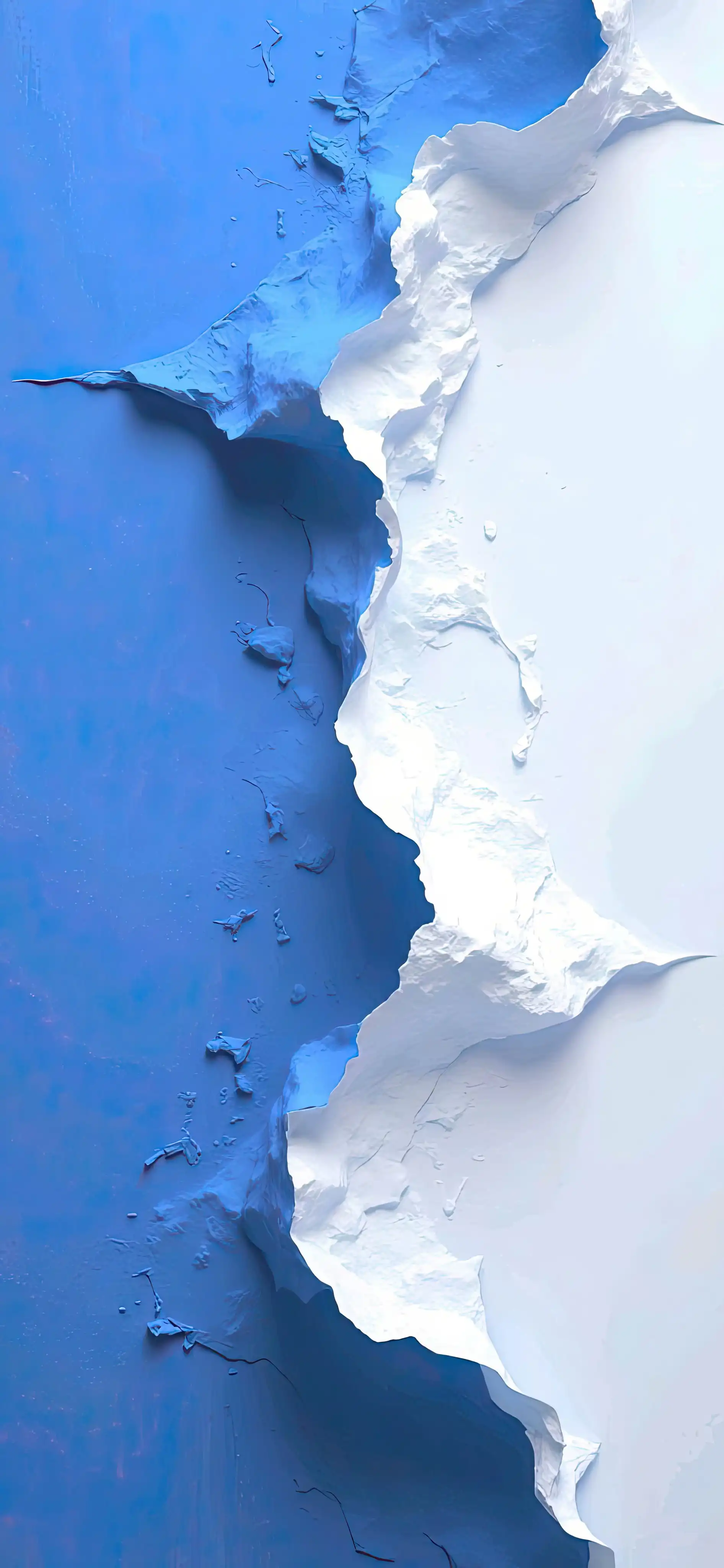 Vibrant Blue White Marble Abstract