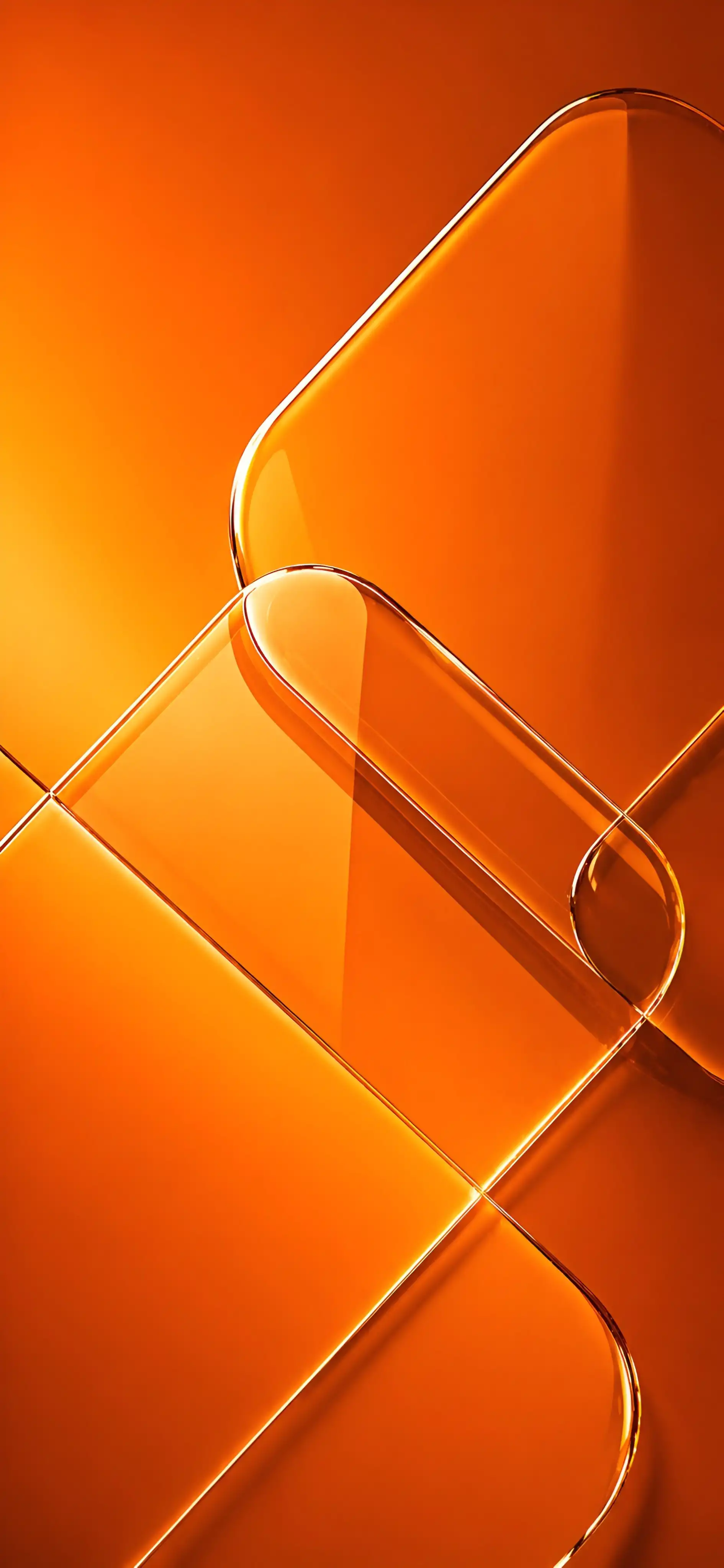 Vibrant Orange Glossy Fluid Curve