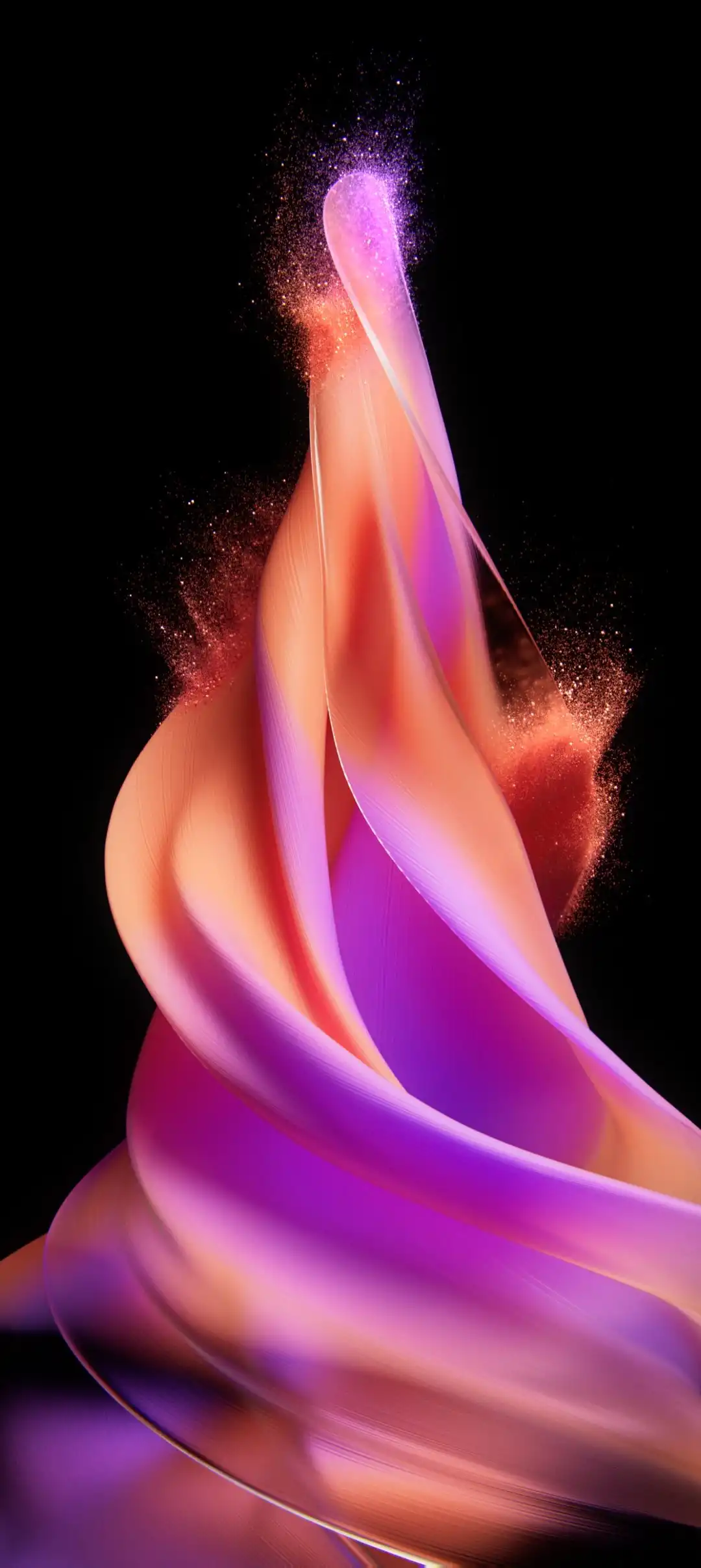 Vibrant Purple Pink Flowing Ribbon 4K