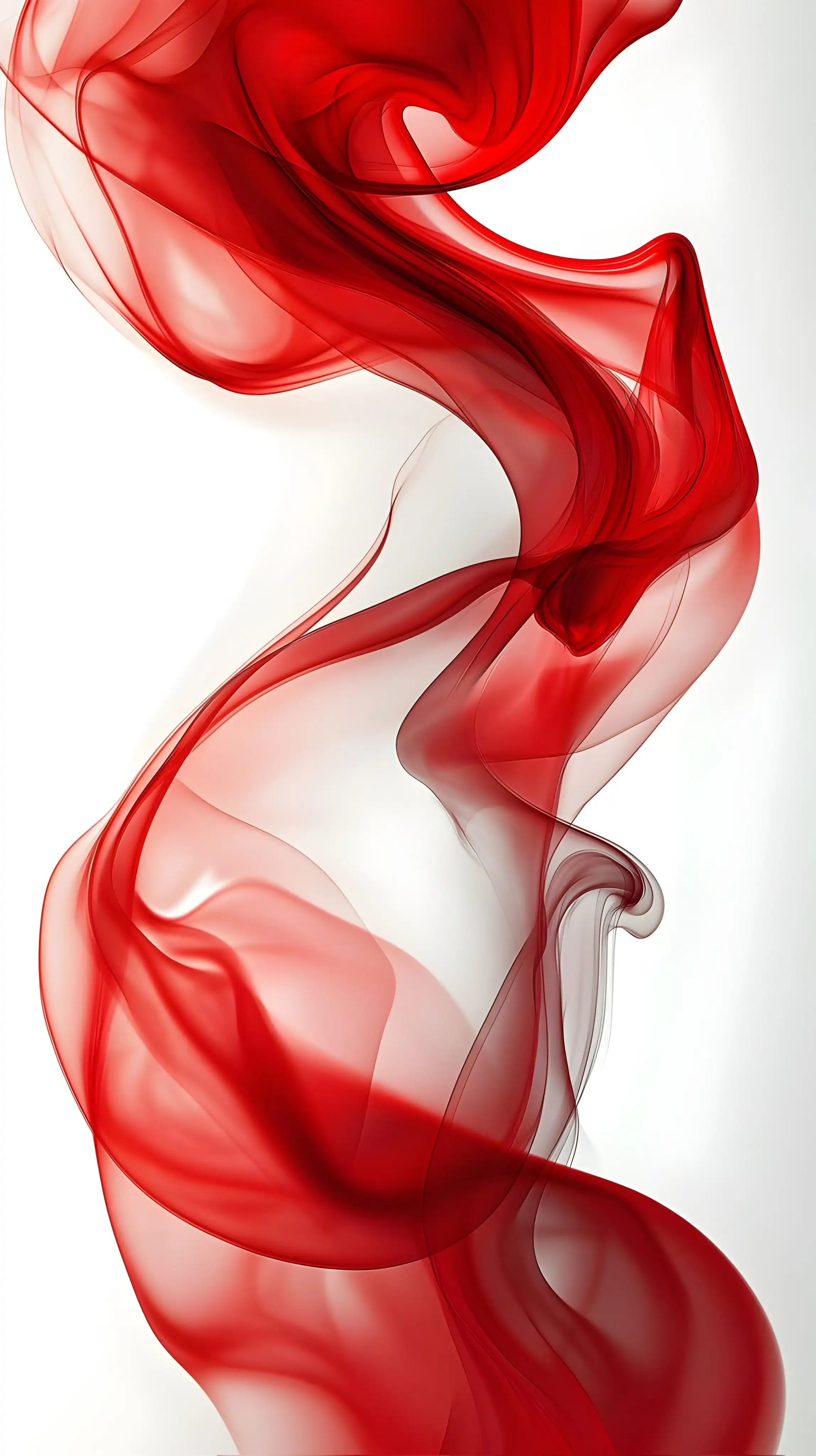 Vibrant Red Smoke Flowing Abstract Curves 4K