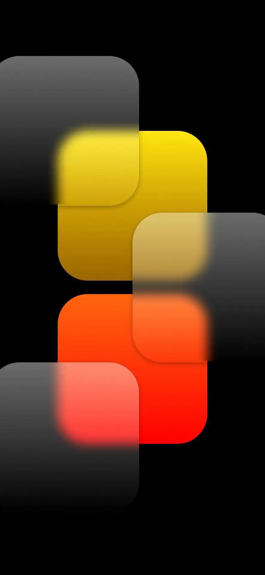 Vibrant Red Yellow Gradient Rounded Squares 4K