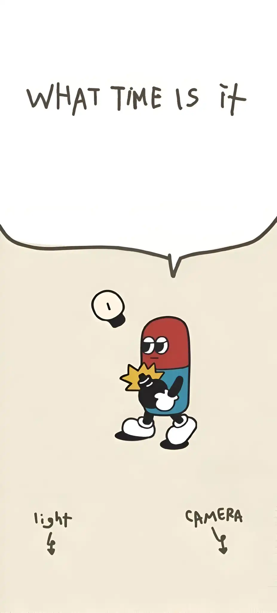 What Time Is It Meme Pill Light Camera Black 4K