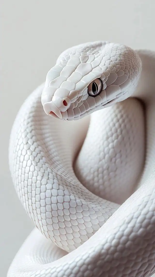 White Snake Close Up Portrait