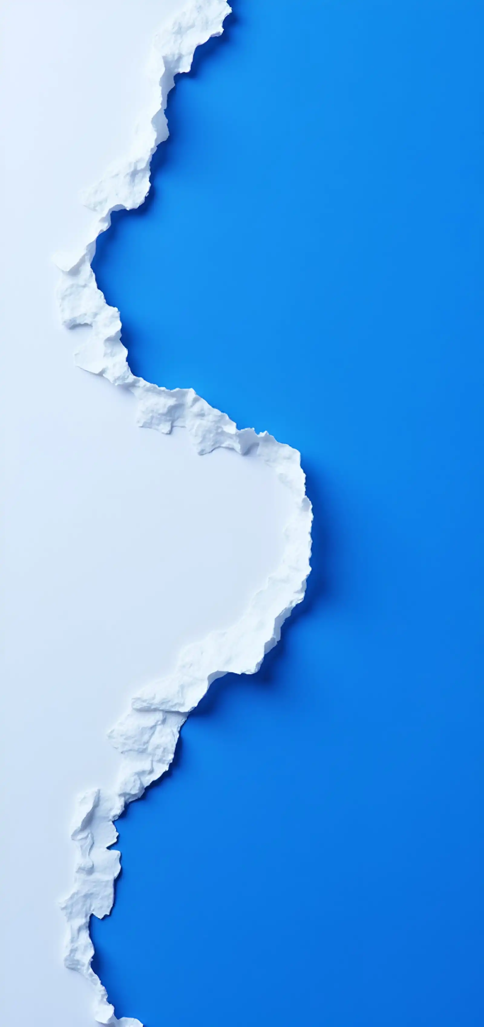 White Torn Paper Edge on Blue